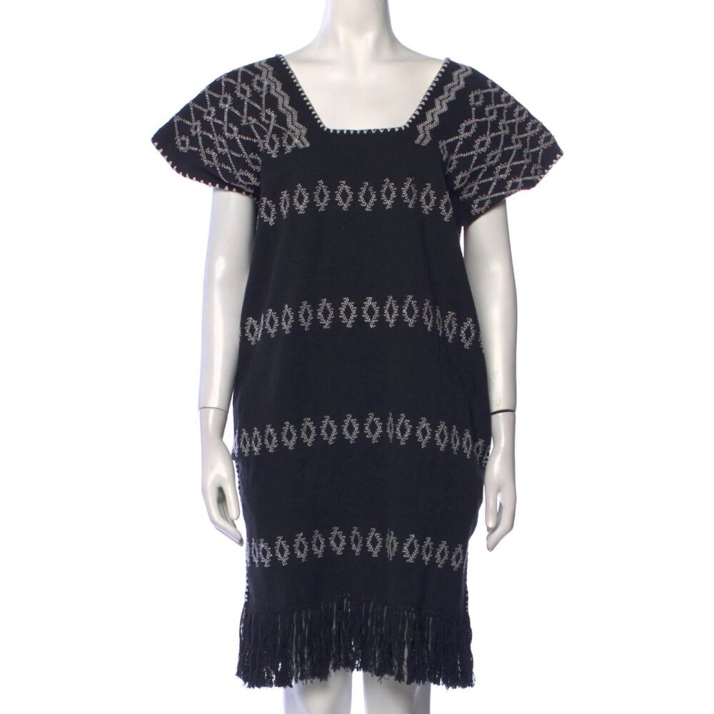 Pippa Holt Black and White Cotton Mini Shift Dress O/S